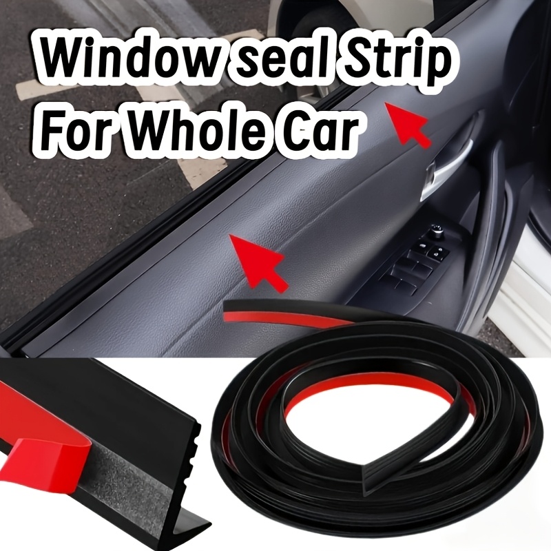 TEMU 4-meter Multi-functional Car Window Seal Strip - Includes 3pcs Pry Bar - Heavy-duty Waterproof Rubber Door And Side Window Insulation Strip,