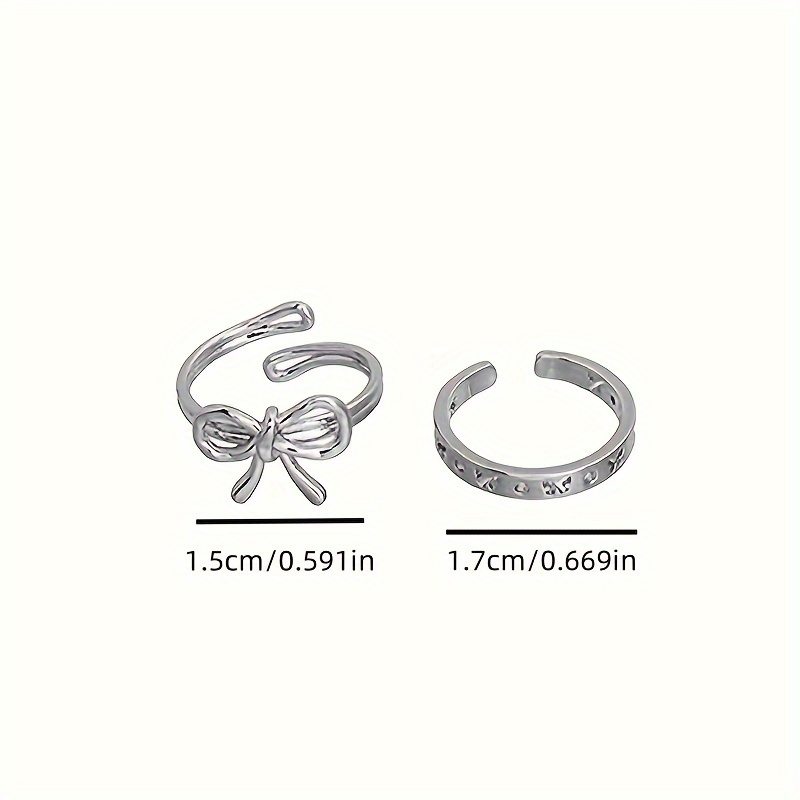 Irregular Ballet Bow Ring Set - Light Cold Open Index Finger Ring