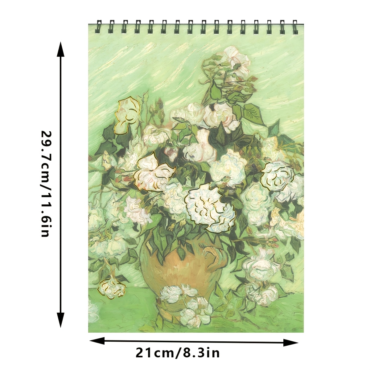 TEMU Large Coil-bound Sketchbook - A4 Size, High-quality Thick Cover, Thick Paper Pages, Suitable For Painting And Sketching, Ideal For Beginners Or