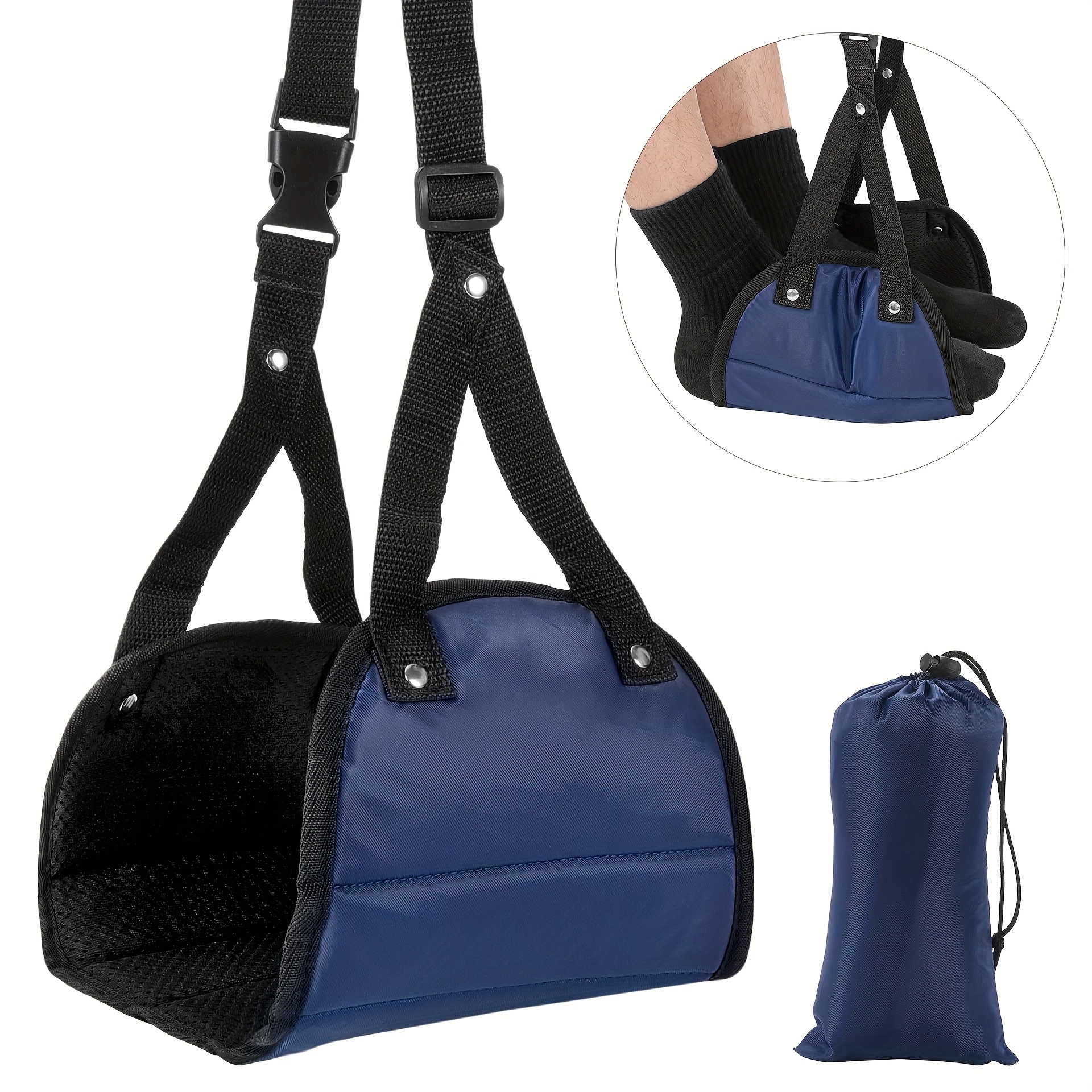 TEMU Travel Resting Hammock, Office Foot Hammock, Airplane And Train Footrest Hammock, Nylon Travel Foot Hammock - Portable And Comfortable,