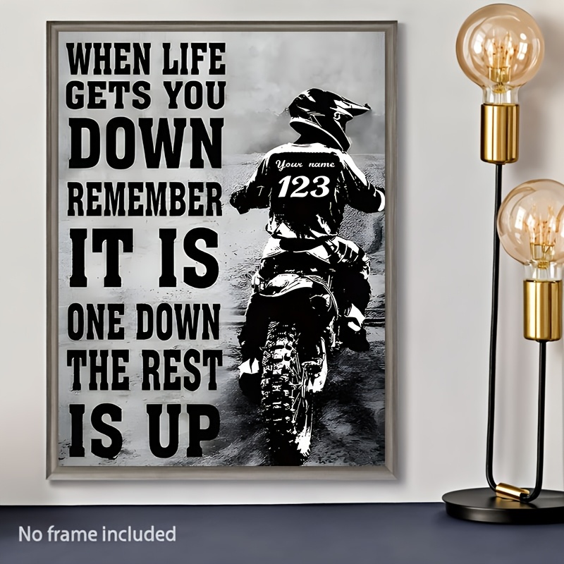 

Room Decor 1pc Inspirational Motocross Rider Canvas Print Poster, 12x16 Inch, Decor For Living Room, Bedroom, Office, Restaurant, Bar, Waterproof, Unique Creative , Perfect Gift And Decor