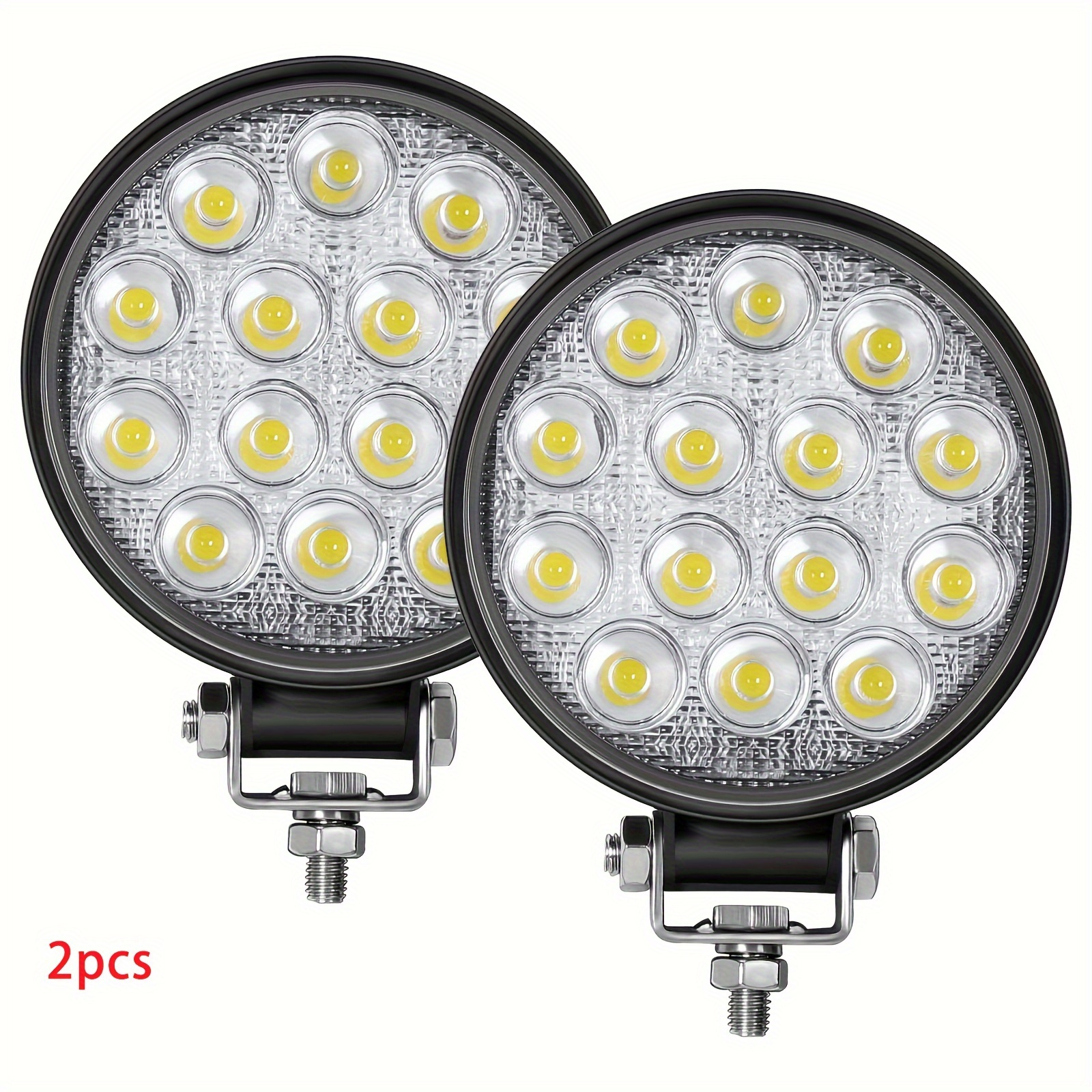 TEMU 2pcs Car Circular Light Strip With 4.4in Work Light 140w 14000lm Floodlight Suspension For Off-road Driving, Roof Bar Bumper, Suitable For