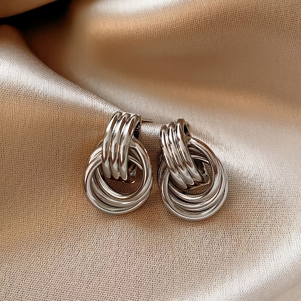 Vintage Boho Double Hoop Knotted Earrings