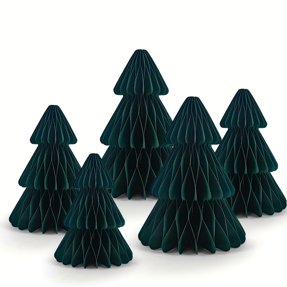 TEMU 5pcs Christmas Tree Honeycomb Ornaments, 3d Christmas Tree Table Centerpiece Decorations Christmas Honeycomb Paper Trees For Holiday Farmhouse