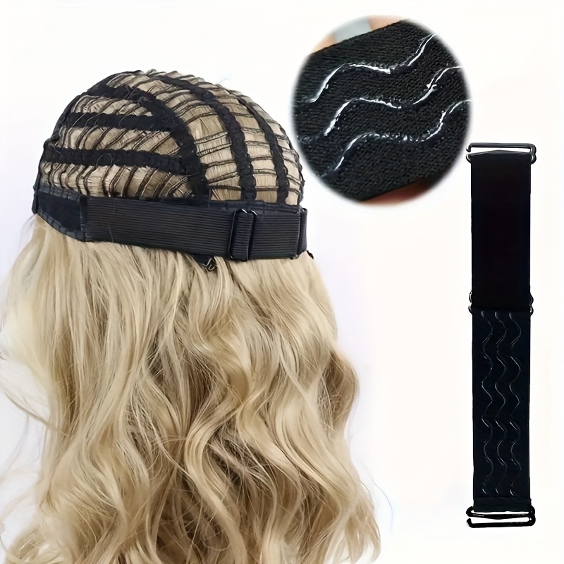 

2pcs High Wig Cap With Adjustable Straps & Removable Hooks - Non-slip, For Sewing, Wig Making & Hairstyling, Breathable Mesh Design For Women, Wig Accessories