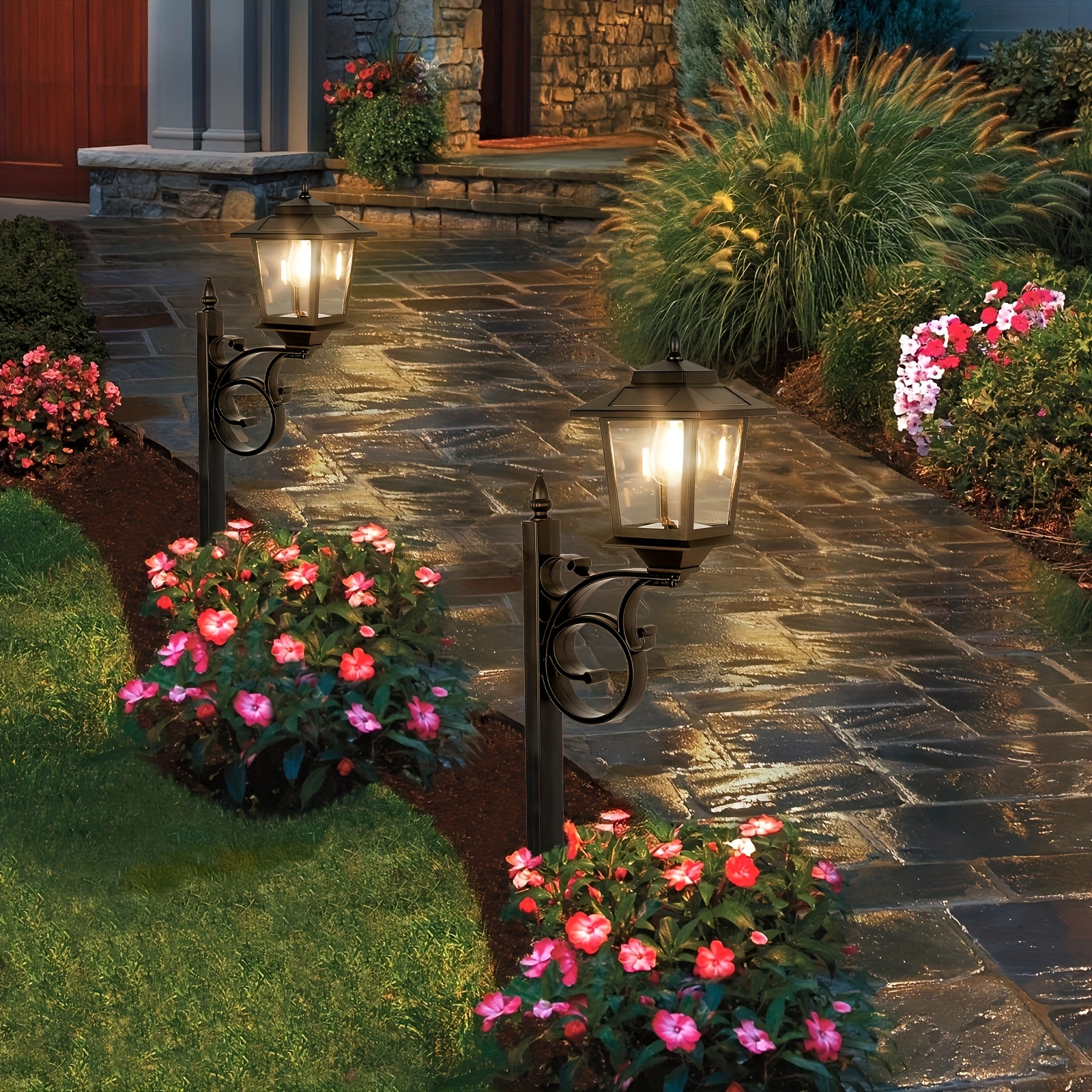 Functional solar light with flower pot
