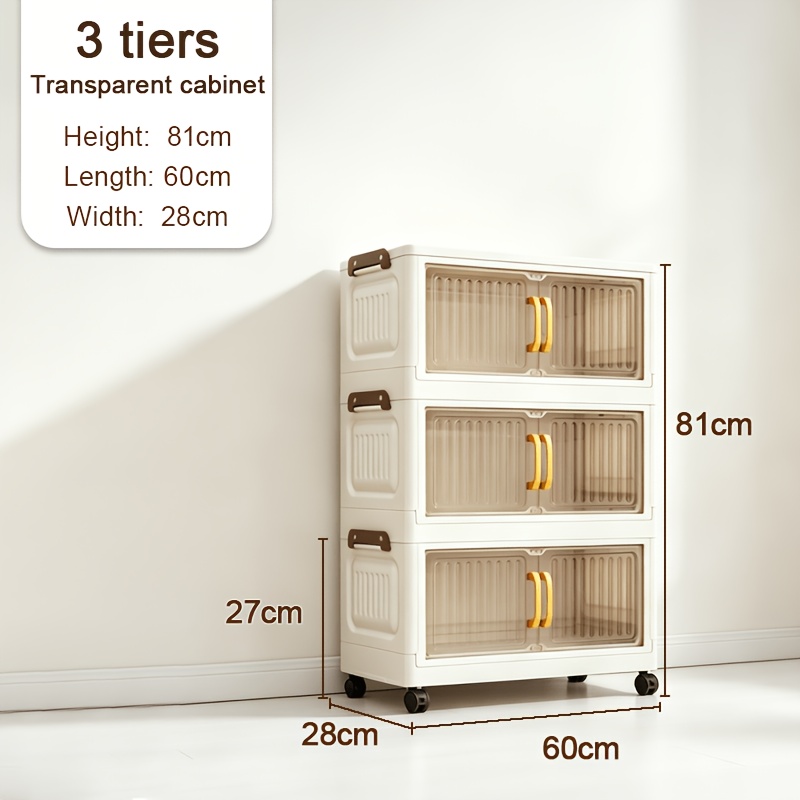 TEMU Plastic Storage Bins, Stackable Boxes With Lids, Collapsible Containers With Lockable Wheels For Bedroom, Living Room, Study, And Office