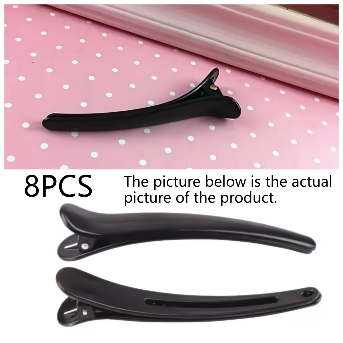 TEMU 8/18pcs.matte Black Duckbill Hairpin For Styling - Durable Plastic Material, Perfect For Bangs And Curls