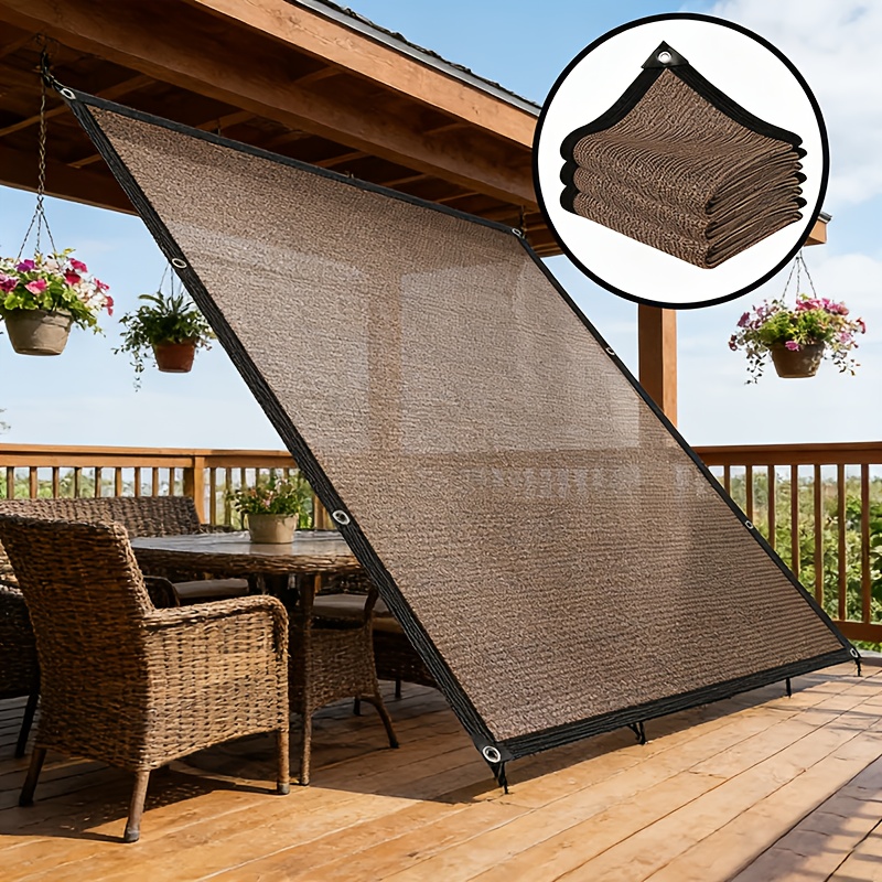 Outdoor Shade Cloth, 90% Brown Shade Net, Suitable for Garden Patios, Plant Shade Sails, Greenhouses, Outdoor Gazebos, and Lawn Shade Cloth. Suitable for Courtyard Plants, Greenhouses, Chicken Coops, Porches, and Dog Houses