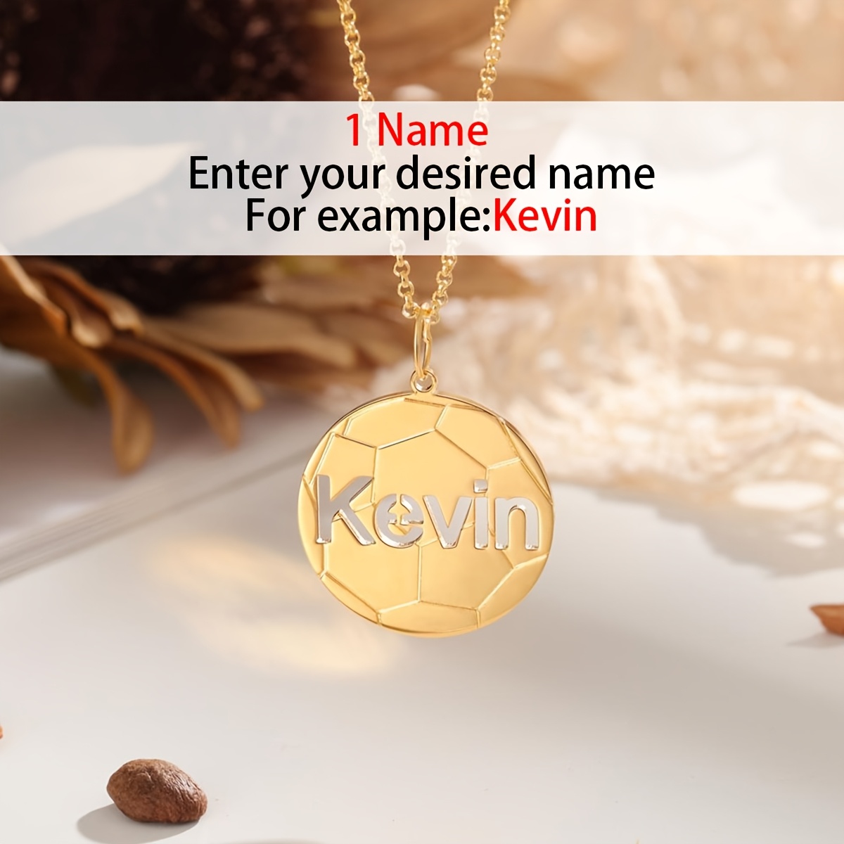TEMU Pendentif de soccer de lettre en acier inoxydable, Collier de nom de sport, Collier de nom de soccer personnalisé, Cadeaux de team de soccer