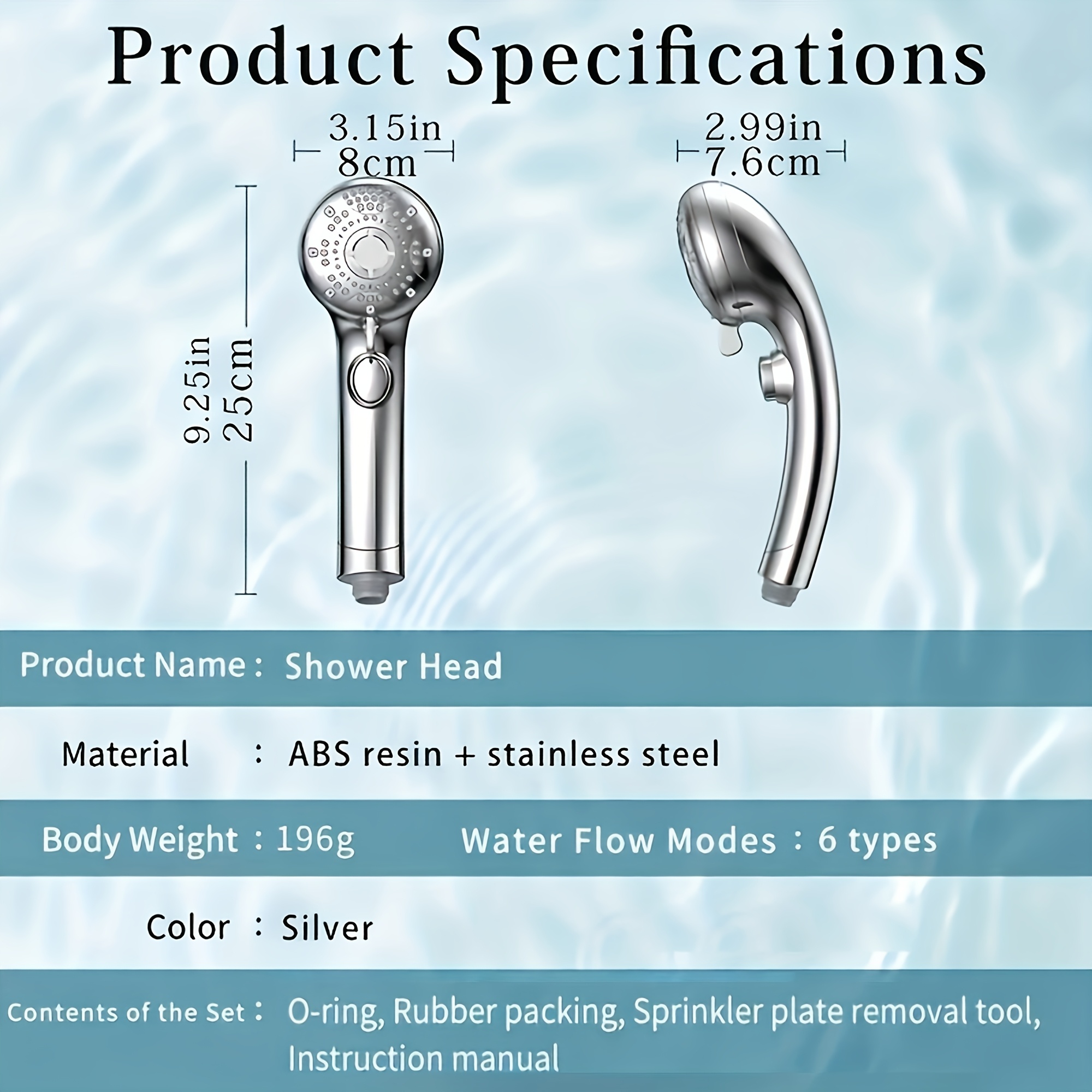 TEMU 2025 Evolution Shower Head With Micro Nano Bubbles, Featuring 6 Water Flow Settings, Bubbles, Mist Function, And Water Feature. It Provides