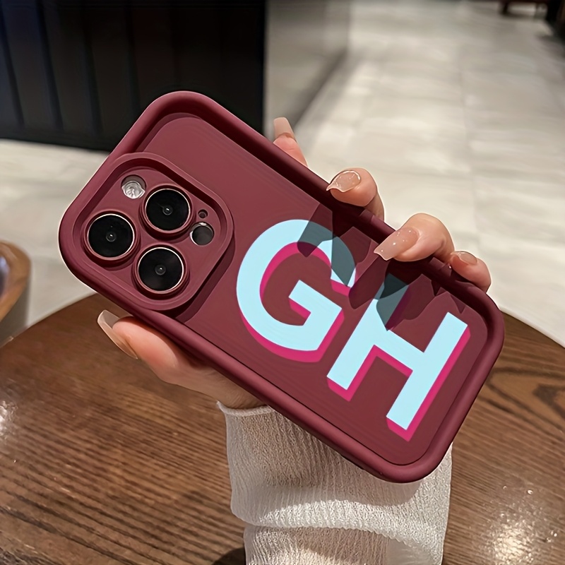 TEMU Phone Case: Personalized Customized Name Initials Letters Diy Phone Case Compatible With Iphone 18 17 16 15 14 13 12 11 Pro Big Letters