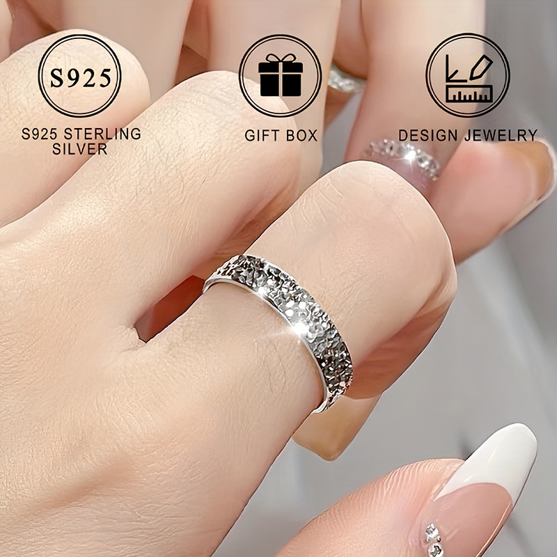 925 Silver Broken Ice Starlight Ring Couple's Matching Gift