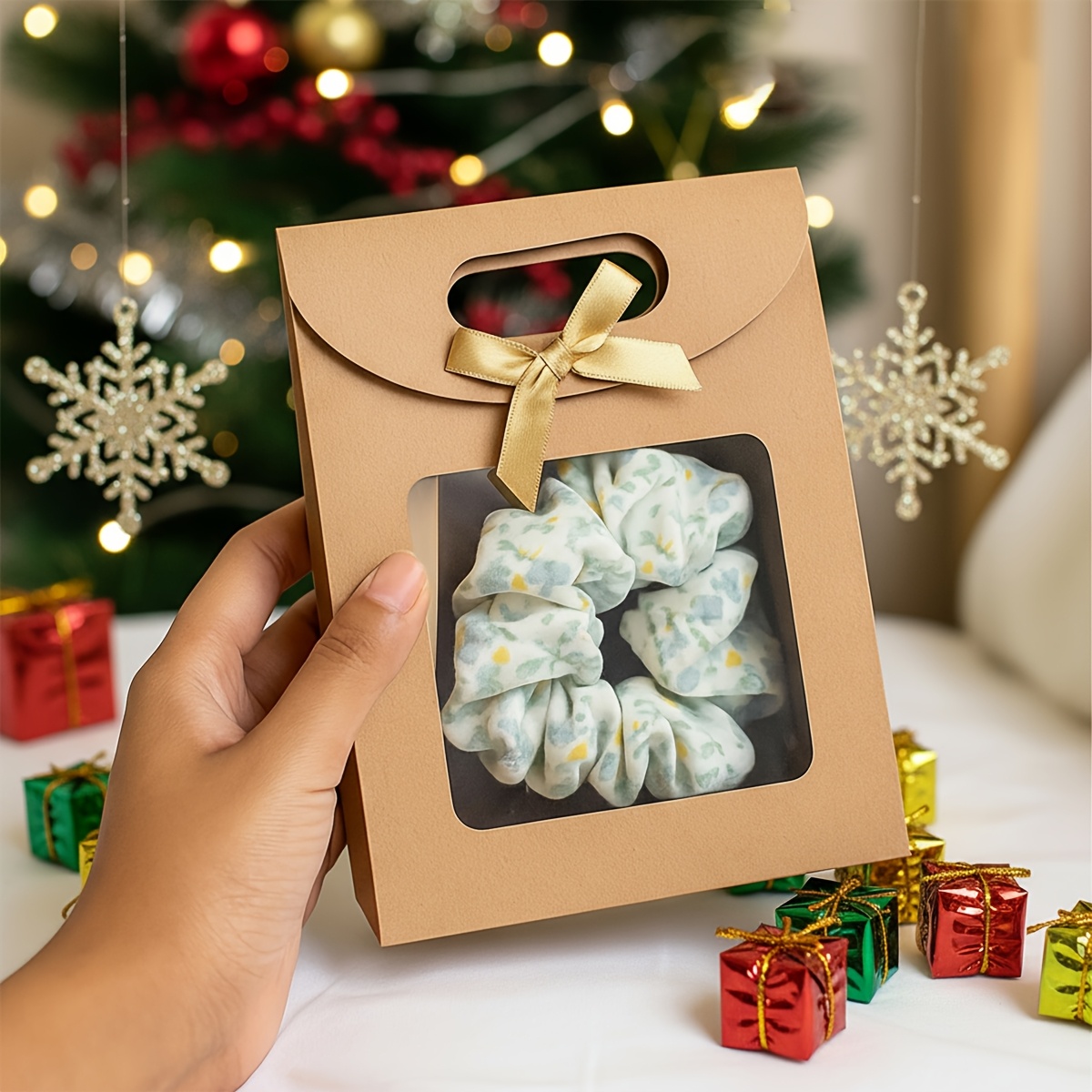 premium textured paper gift bags clear window sturdy Temu Mauritius