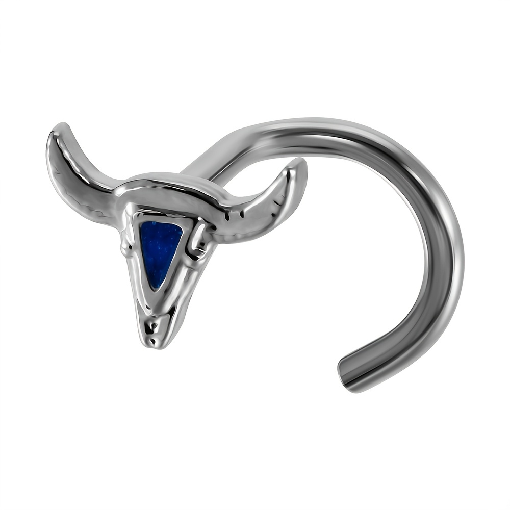 TEMU 1pc Stainless Steel & Cactus Nose , Curved Nose Piercing Jewelry, Nostril Tragus , Chic Body Jewelry For , For Daily & Gift