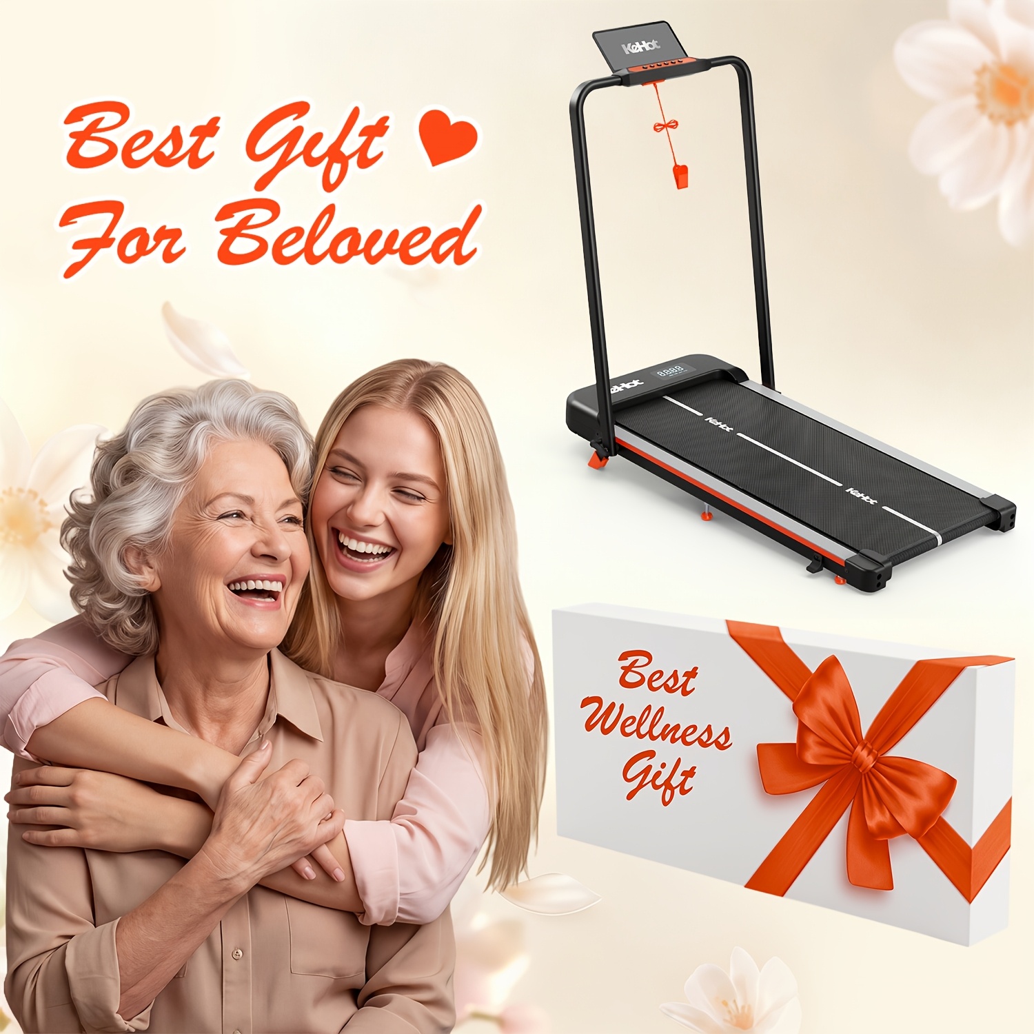 Image of Kehot 2-in-1 Folding Walking Pad With 12% , Up To 6 Km/h Speed, Folding Handles, Wireless & App, Space-saving Walking For Home, Ideal As A Wellness Gift, Without Battery
