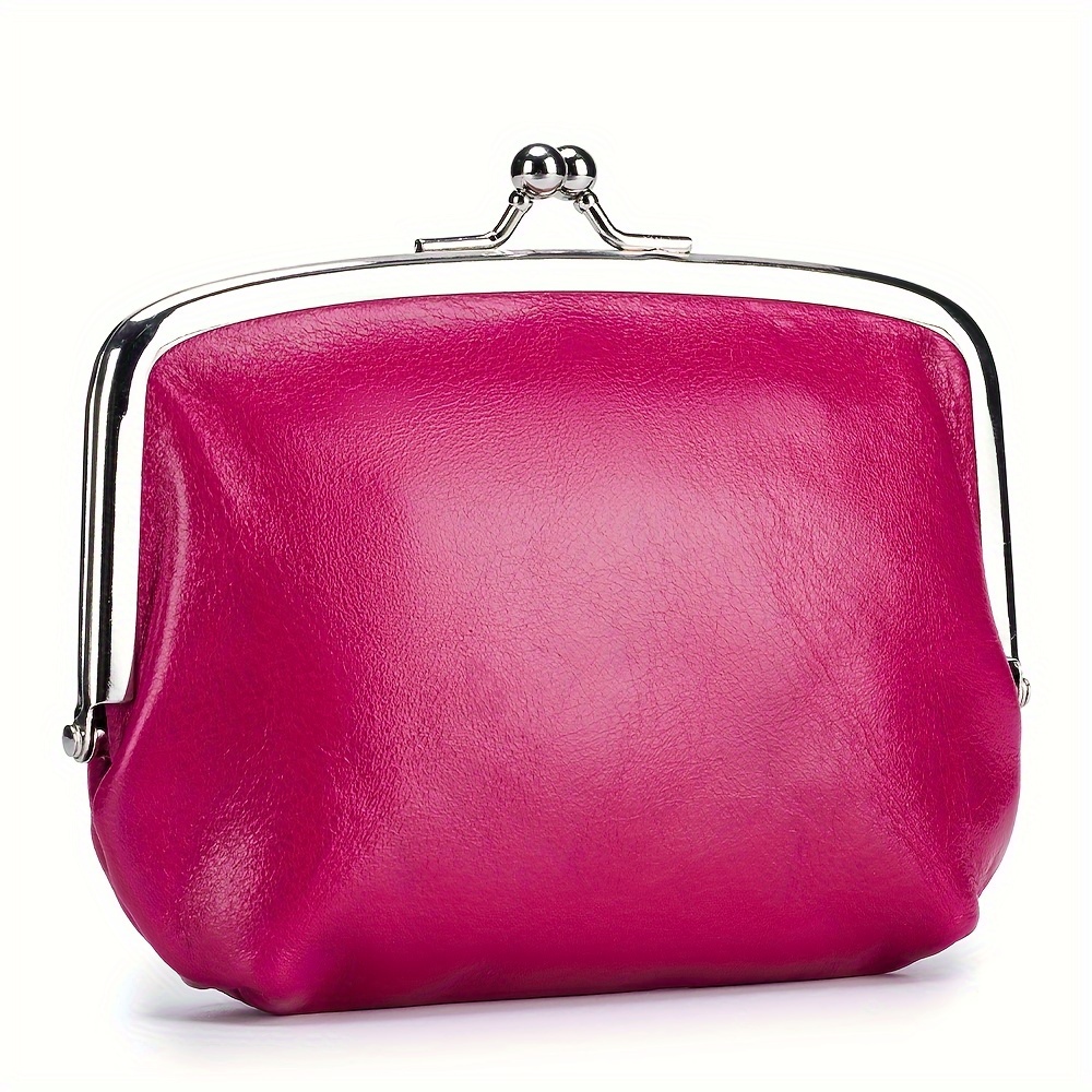 vintage genuine leather coin purse for women dual compartment clutch wallet with secure closure elegant     in guangzhou rose red 13