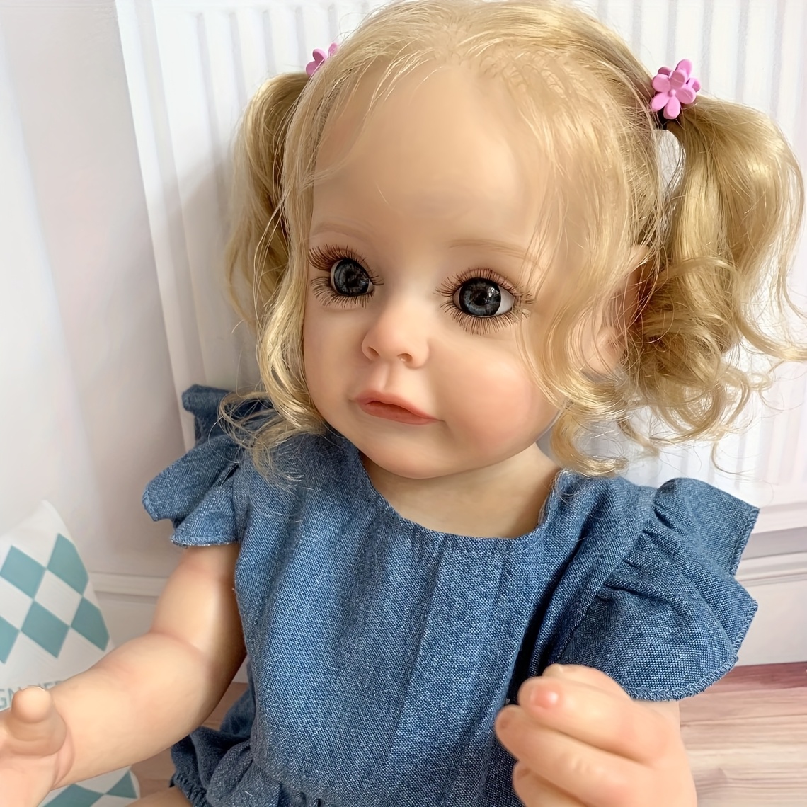 adorable lifelike baby dolls girls 22 inch 55cm full vinyl   baby doll girl toddler realistic newborn baby dolls   toy gift for collection kids age 3    
