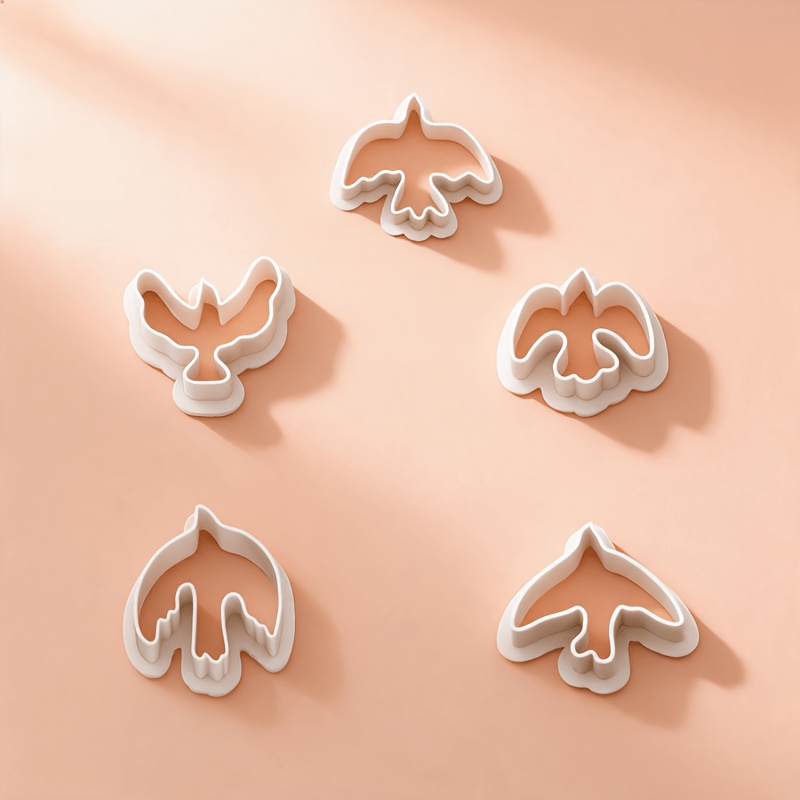 TEMU 5pcs Nordic Style Bird Polymer Clay Cutter Set, Hand-painted Bird Theme Soft Clay Cutting Molds, Suitable For Birds Flying South In Winter,