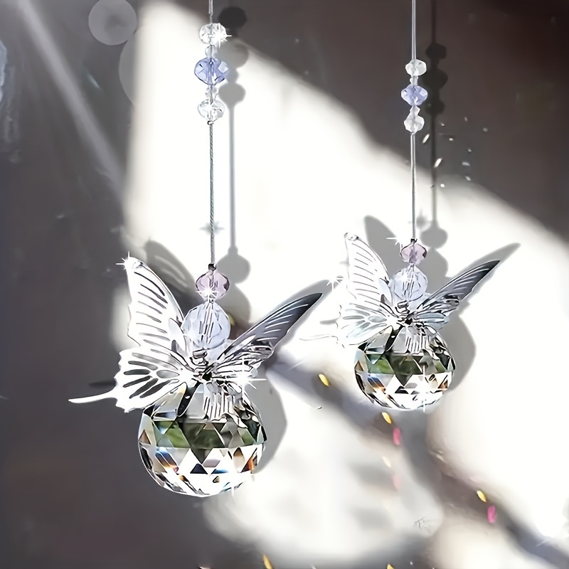 

Enchanting Butterfly Crystal Sun Catcher - Ideal For Home Decor, Valentine's & Birthday Gifts, Fairy-themed Room Accent
