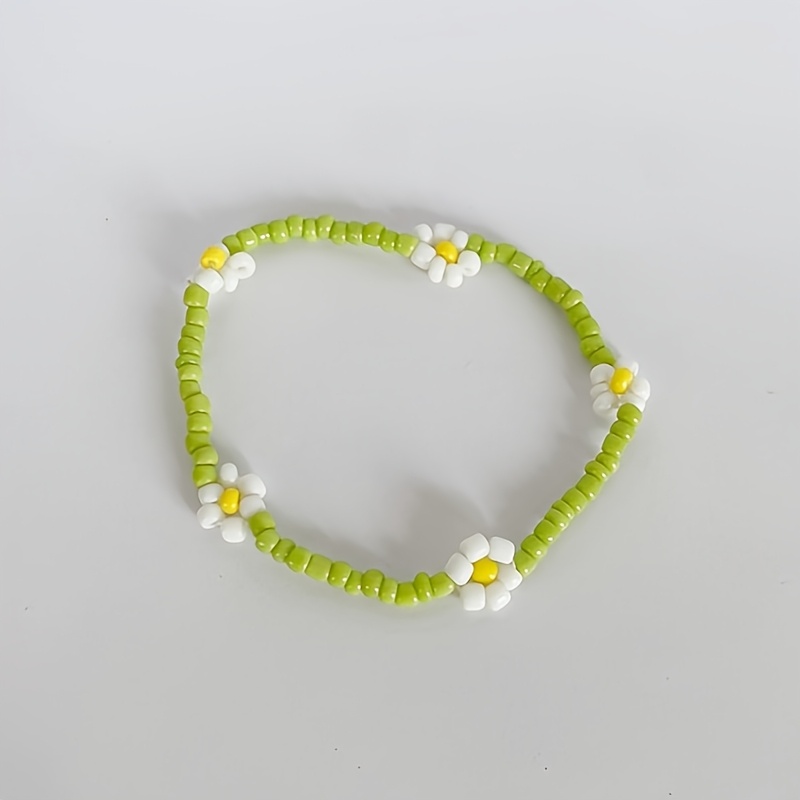 Fashionable Bohemian Style Colorful Rice Bead Elastic Bracelet