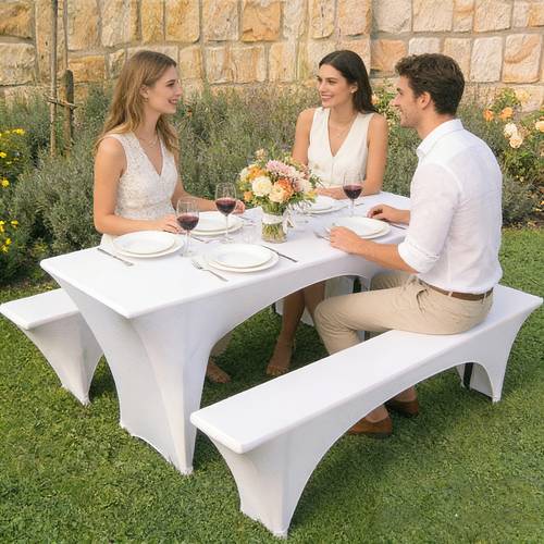 photo de l'article parure de nappe extensible pour festival de la bière, 3 pièces/9 pièces, housse de table et de chaise de loisirs air, couleur lavable, convient pour les festivals de la bière, les réunions de jardin, , les banquets, les barbecues, housse de table dextérieur, nappe