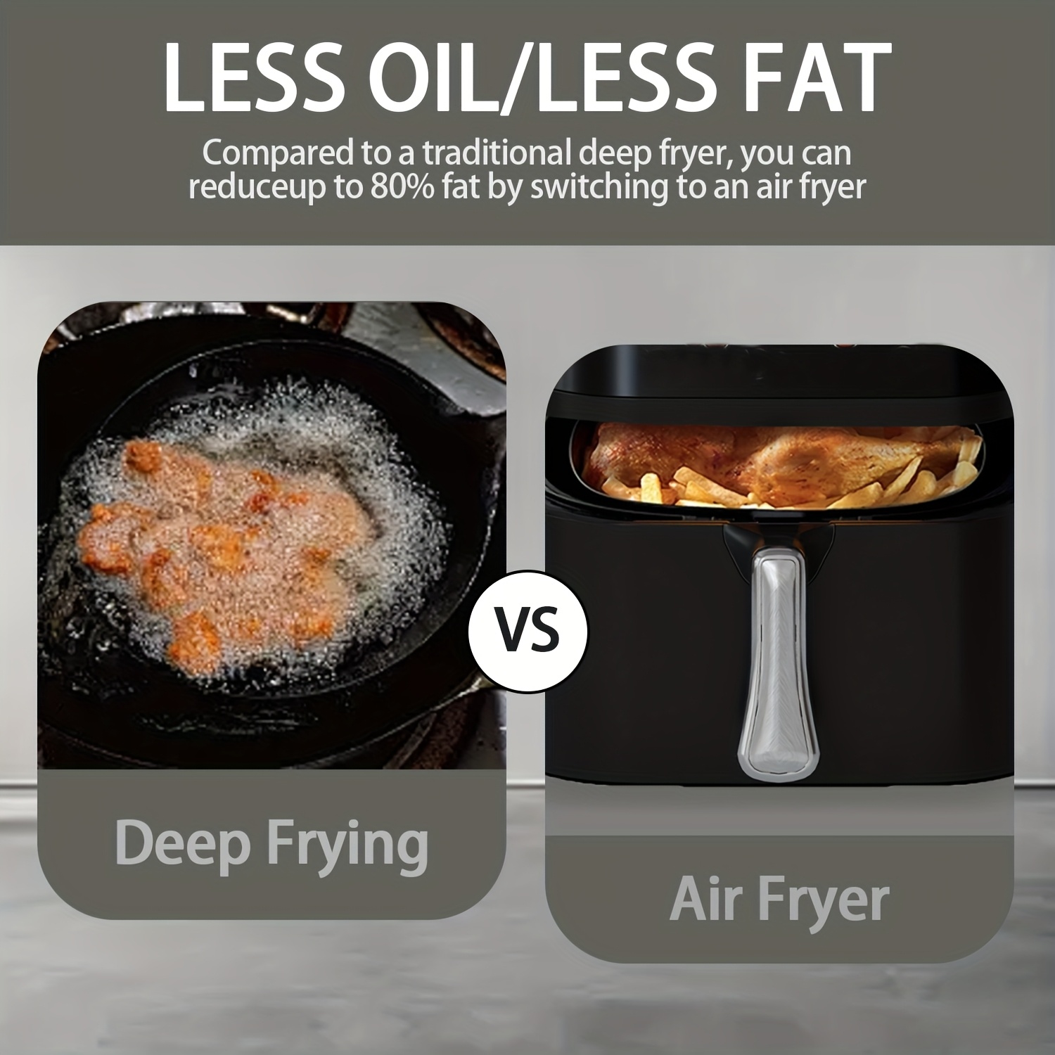 8l large capacity   fry 6 in 1 functionality bake roast   power outage protection   nonstick and dishwasher   fish chicken and chips cake Product details 4