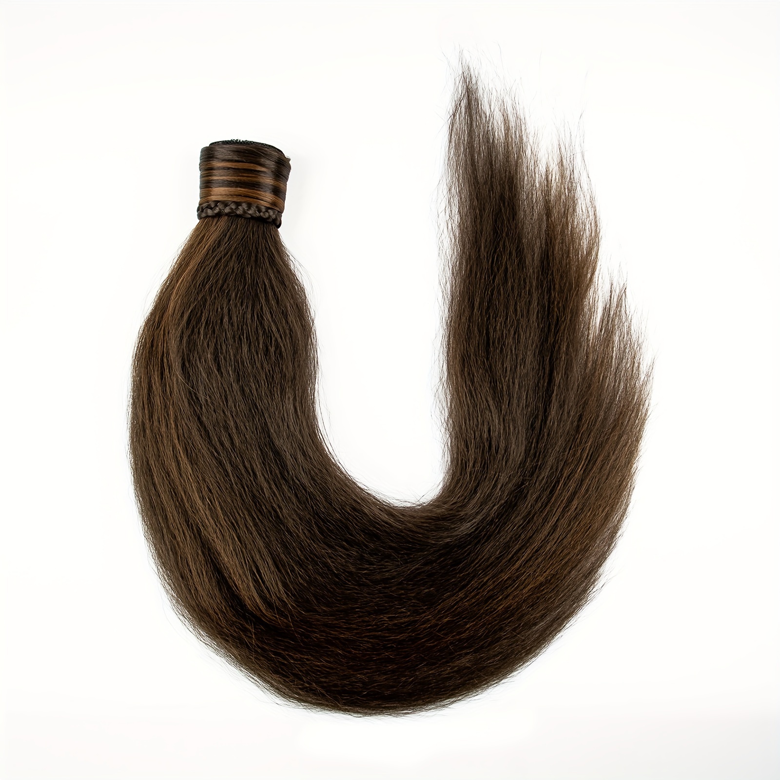elegant brown ponytail extension straight synthetic hairpiece for all hair types   halloween casual attire for halloween autumn details 5