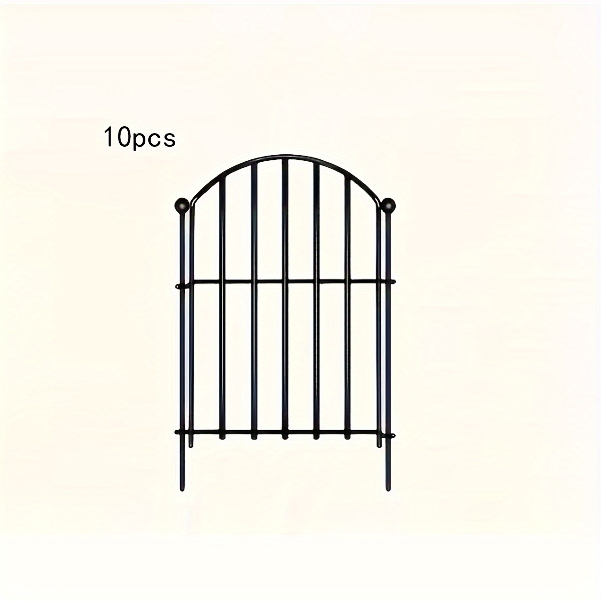 Image of Set Of 10 Decorative Metal Garden Fences, Rust-resistant Wire Barriers For Animals Like Rabbits And Dogs, Perfect For Yard And Patio Landscaping