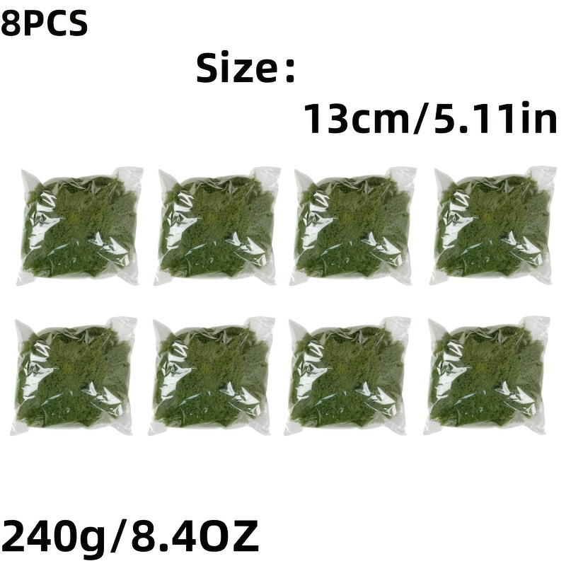 8pcs Simulated Artificial Moss - 240g/8.4oz, Ideal For Crafts, Micro Landscape Simulation Greenery, Potted Window Decorations, Walls, Home And Office Decor