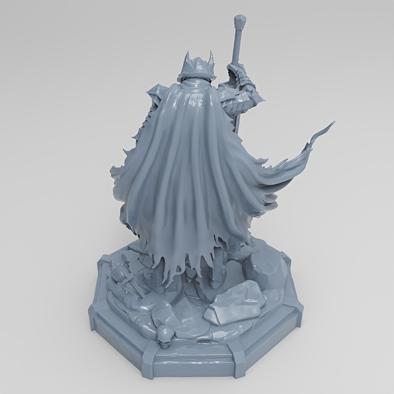 TEMU High-definition Enormous Sword Crow Head Heavy Armor Knight Humanoid Decorative Figure Miniature Model - Unpainted Resin Model With Permanent
