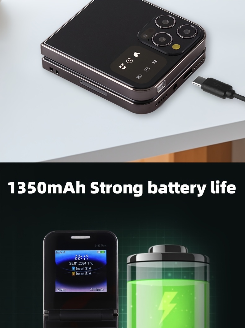The 2025 New Flip Phone Only Supports 1350mAh Battery Life And A Powerful Flashlight! Dual-card Anti-disconnection FM Radio
