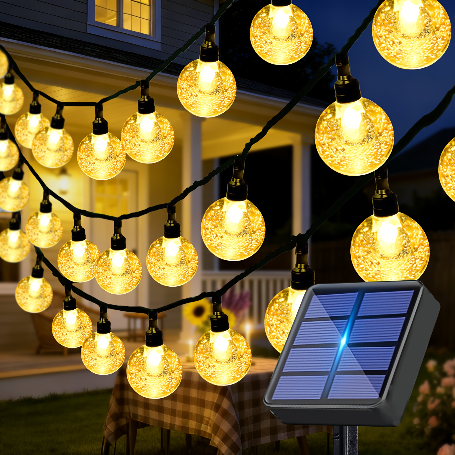 solar powered outdoor bubble ball string lights 14 3 9 3 7   garden decorative fairy lights 12 lighting   with button control movie theme suitable for gardens trees   weddings parties christmas and other occasions