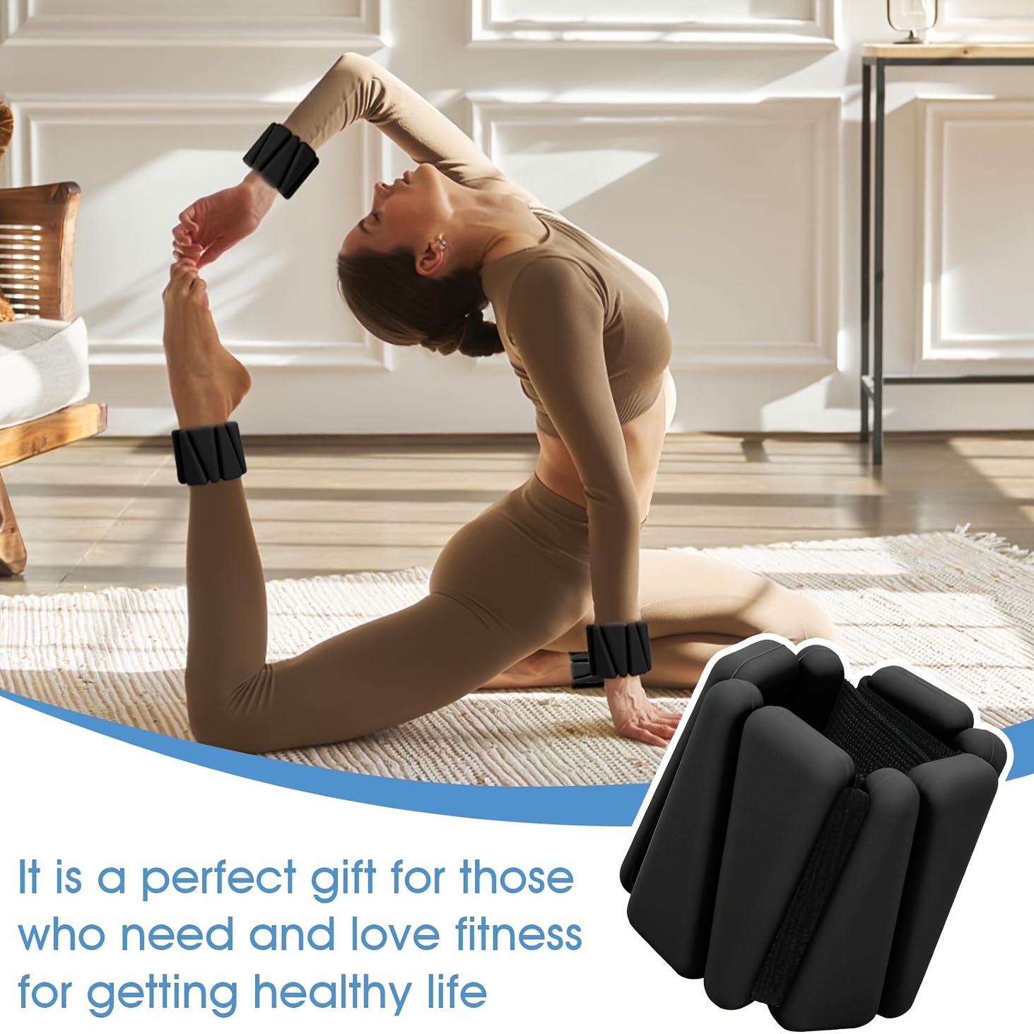 1 Pair of Weighted Wristbands, Total Weight 1 Lb / Approximately 225 Grams Each. Ideal for Muscle Building and Shaping, Essential for Running, Yoga, and Full-body Workouts. Unisex Design, Perfect as a Valentine's Day Gift. Enhances Training