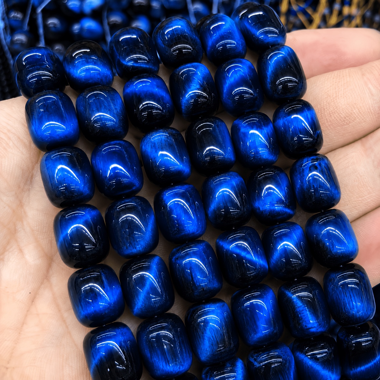 TEMU 30pcs Tiger Eye Date-shaped Loose Beads, Glass Material, Jewelry Materials, Jewelry Bead , Handmade, Decorative Supplies, Used For Bracelets,