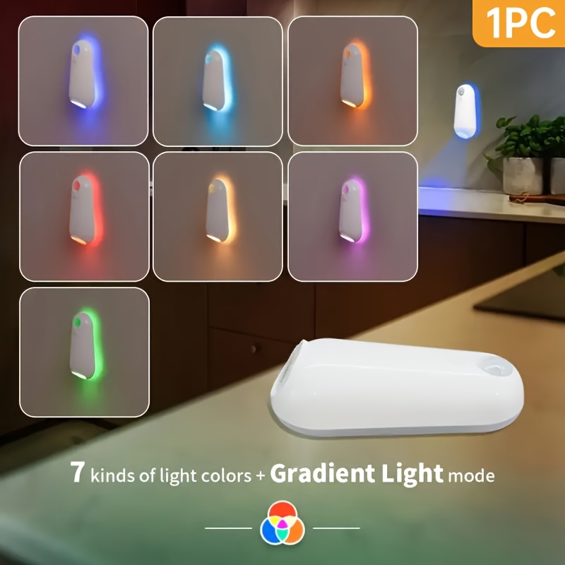 TEMU Luces de ABS con sensor de movimiento (), iluminación para baño, diseño en hongos y montaje rápido. Iluminación nocturna activada por para
