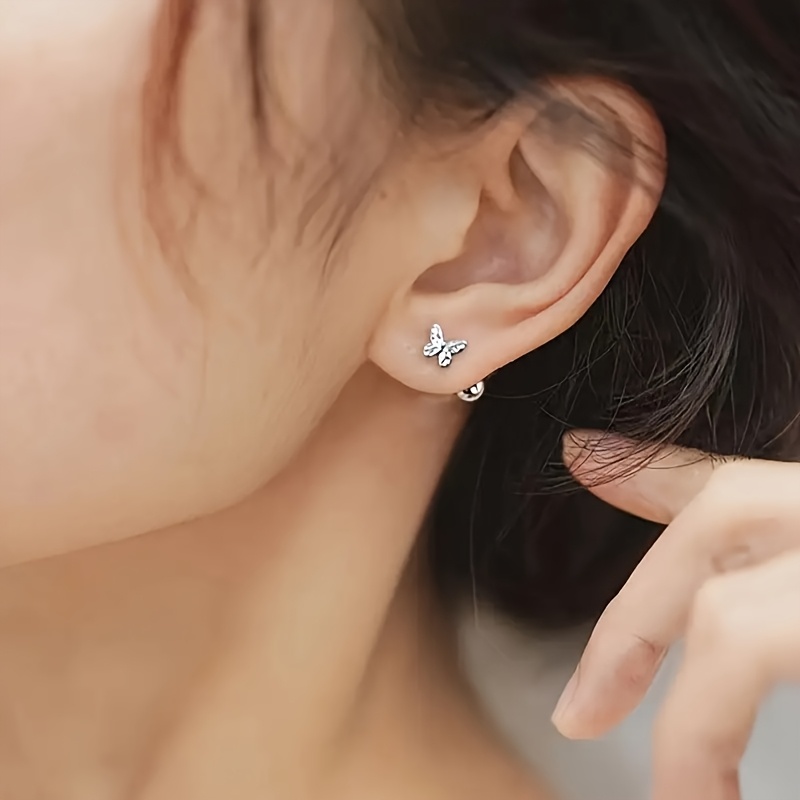 3pc Minimalist Butterfly Ear Bone Stud Earrings Set for Women