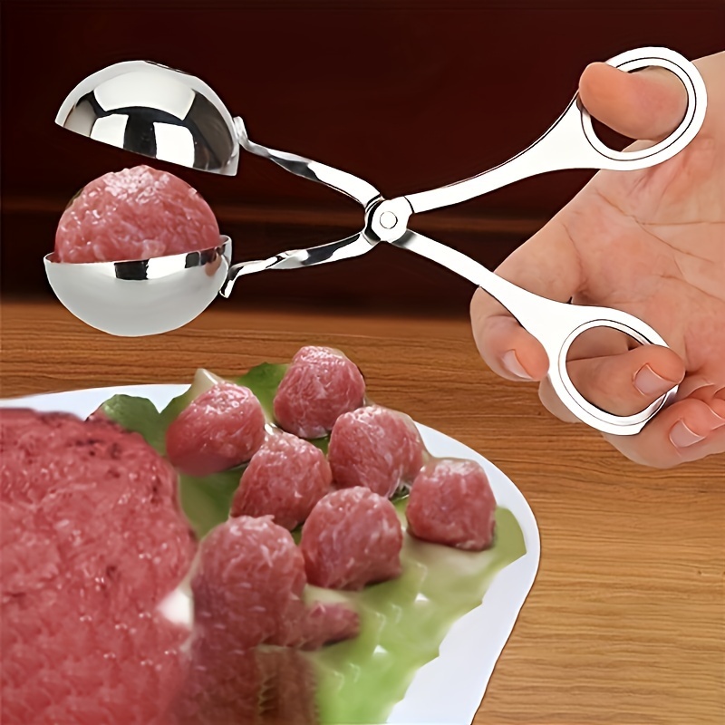 

1pc Stainless Steel Non-stick Meatball Maker With Tongs And Scoop - Perfect For Meatballs, , And Cakes