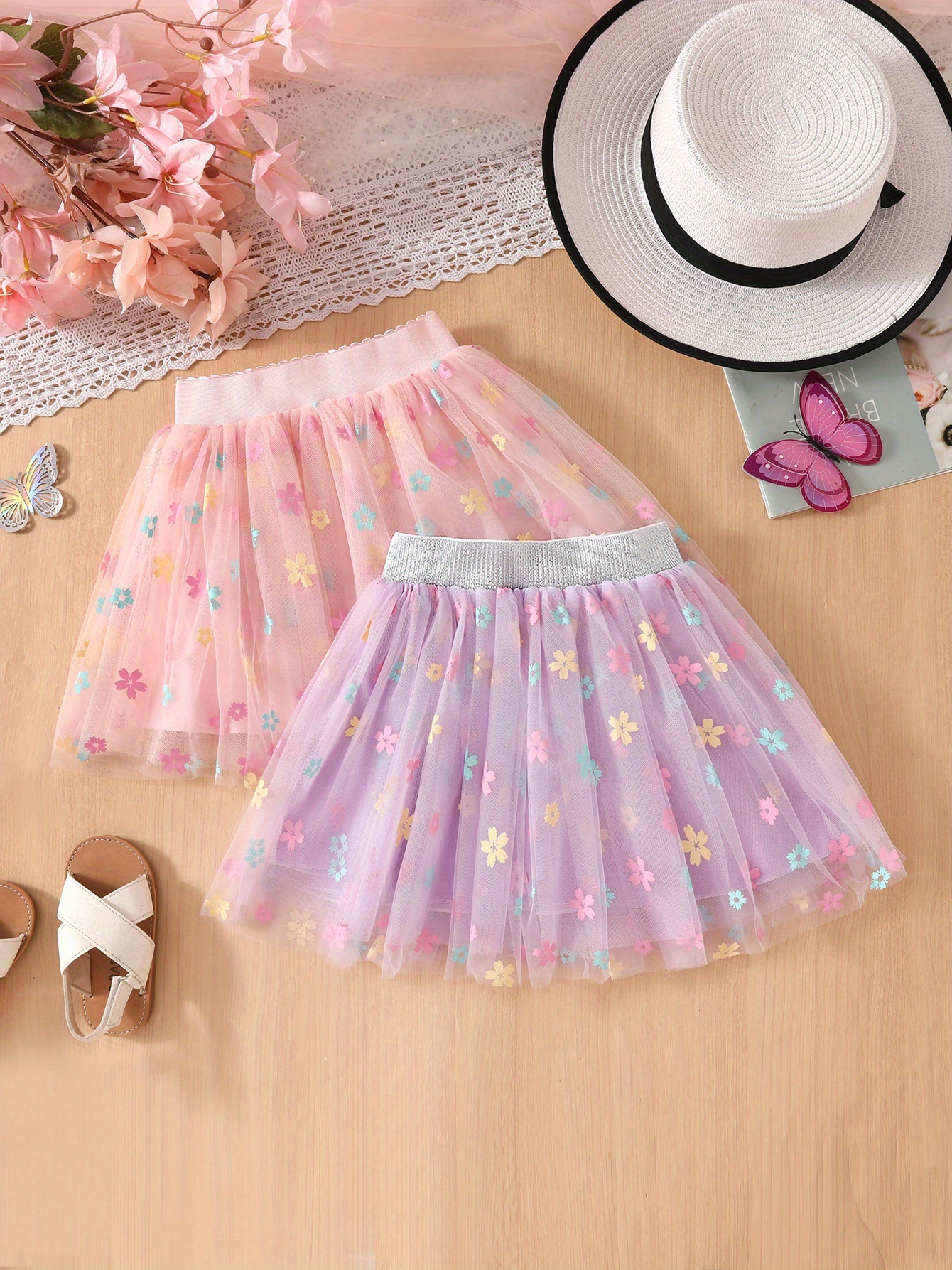 two pack girls sunflower print versatile skirt stylish - Temu Oman