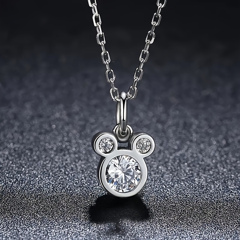 

925 Sterling Silver Cute Design Micro Inlaid Zircon Exquisite Pendant Necklace Creative Personalized Versatile Collar Chain Jewelry Gifts For Women