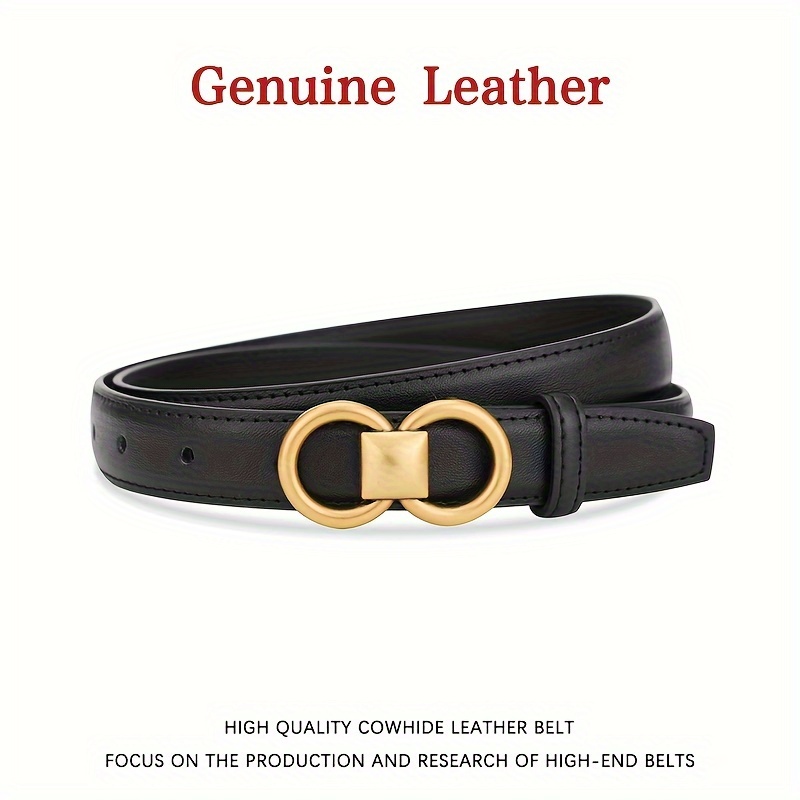 TEMU Genuine Cowhide Leather Belt New Versatile Decorative Suit Belt Fashionable Black Trendy Jeans Belts