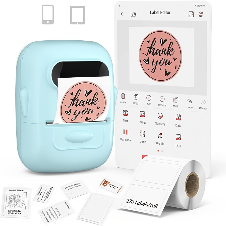 Marklife P50 Portable Thermal Label Printer - Wireless & Compact Barcode Maker for Small Business, Office, Home |, Wireless-Compatible with Android & iOS, 20-50mm Labels, office must haves supplies.