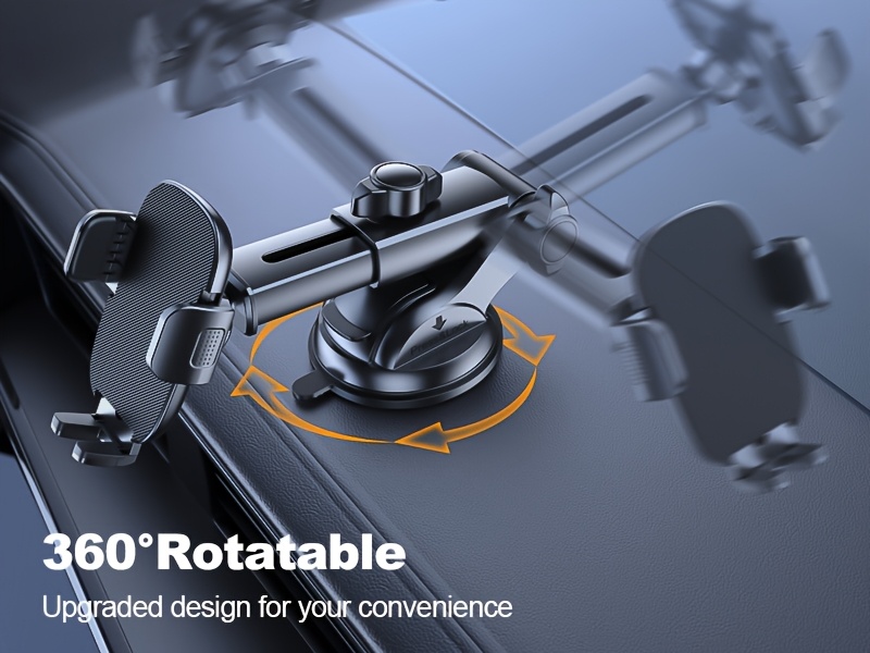 BABACOM 3-in-1 Multifunctionele Mobiele Telefoonhouder Auto Zuignap met Superieure Griptechnologie voor dashboard, luchtroosters, bureaublad, 360° Draaibaar en Eénhandige Ontgrendeling Auto Mobiele Telefoonhouder voor 10,16-17,78 cm Telefoon
