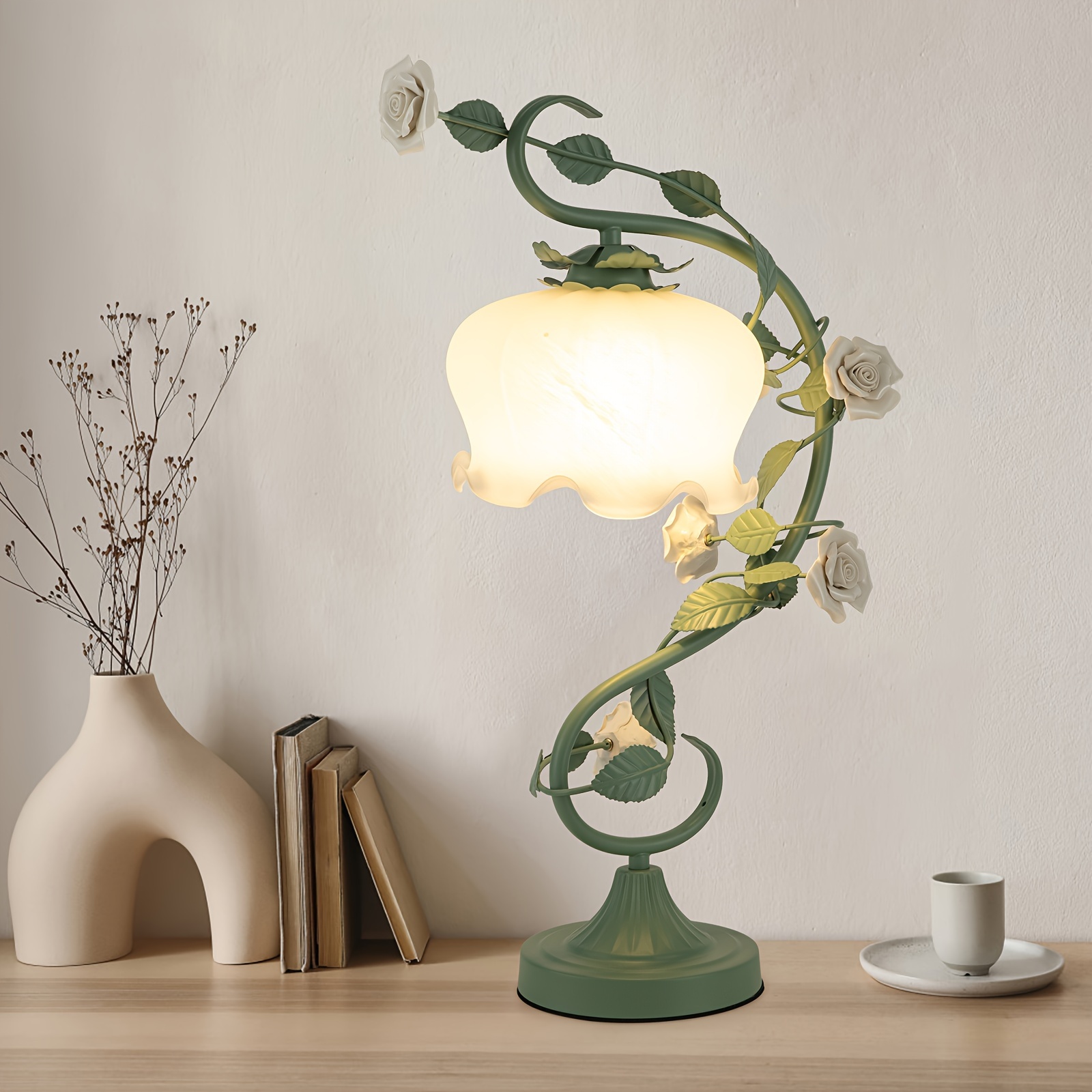 

Flower Table Light Rose Desk Lamp Bedside Reading Lamp Bedroom Decoration