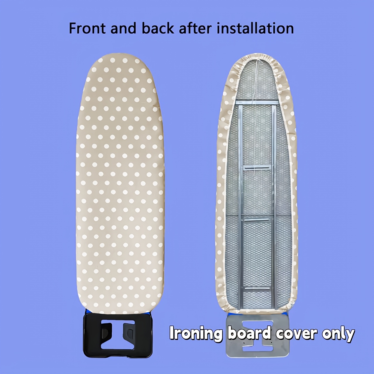 TEMU Ironing Board Cover With Drawstring, Featuring A Heat-resistant Outer Layer And A Sponge Inner Layer For Easy Folding. Suitable For Use On