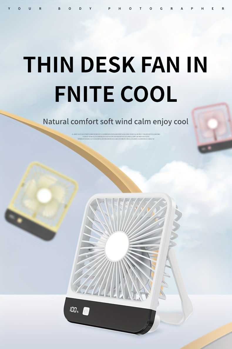 flexible   6 5 portable usb desk fan with   180 foldable 5   capacity 1800mah battery ideal for makeup home office use   details 0