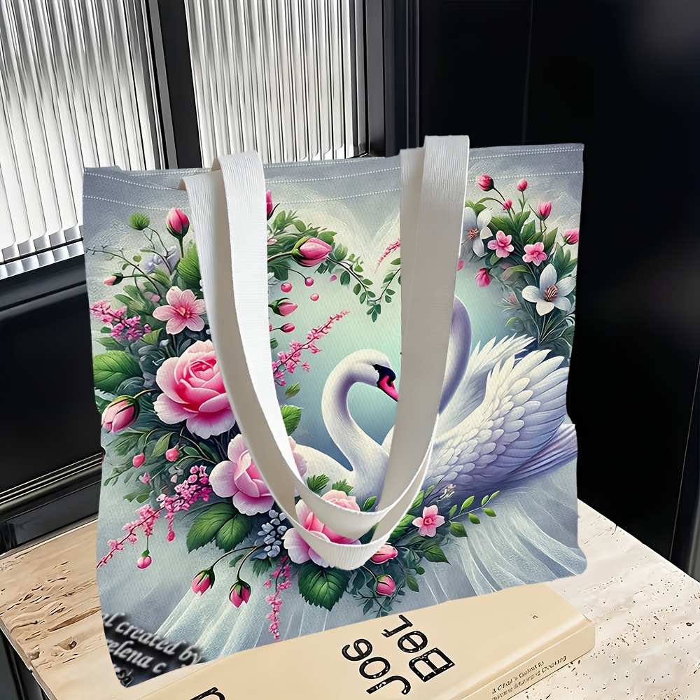 TEMU 1pc, Swan -shaped Wreath Theme Women's Shoulder Bag, Multi-functional, Handbag, Clutch, Evening Bag, Travel Essential, Exquisite , Lightweight,