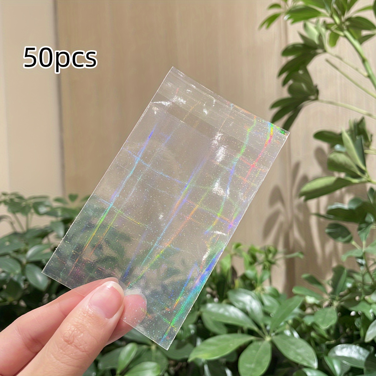 50 Transparent Laser Jewelry Pouches, Glitter Storage Bags