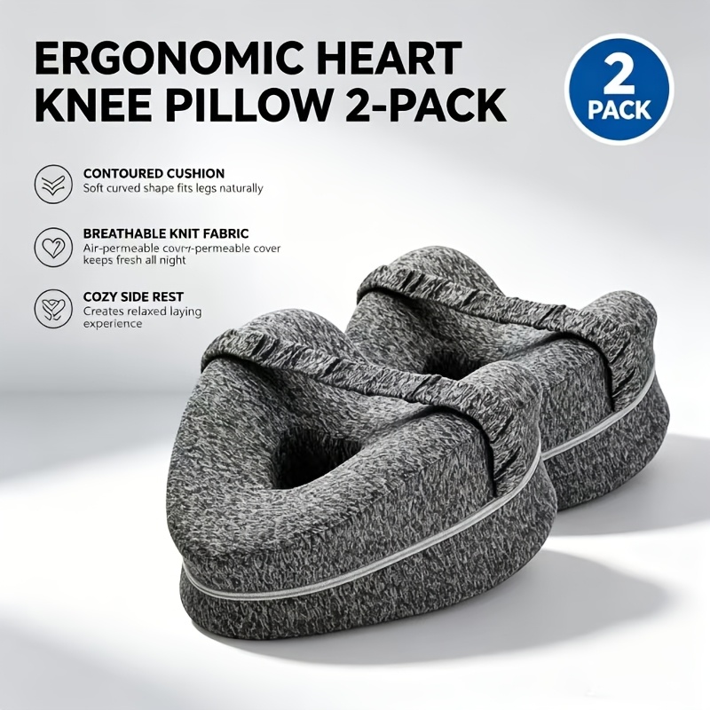 TEMU 2pcs Heart-shaped Leg Wedge Pillow, Breathable Fabric Side Support Pillow