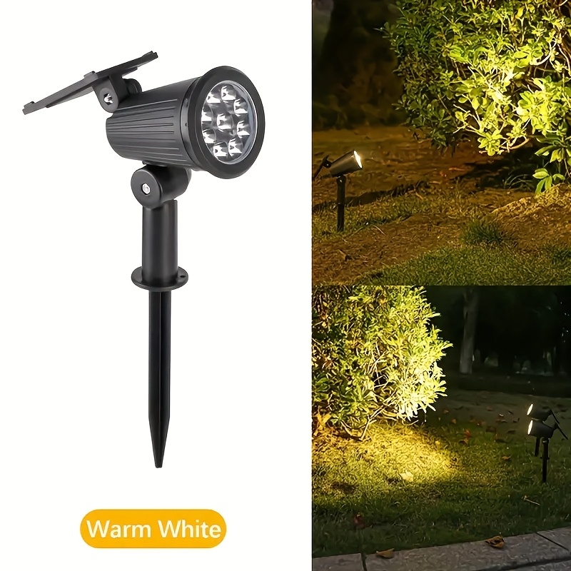 TEMU Foco con energía solar. Esta luz solar de paisaje para exteriores ajustable, adecuada para decorar jardines, patios, árboles, patios traseros,
